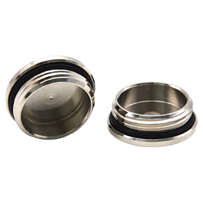 圆形堵头铜镀镍丝堵闷盖M12