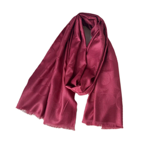 基础百搭款大c字母提花红黑奶油纯色丝棉披肩长款围巾四季可用女