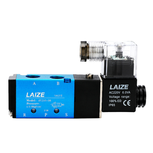 电磁阀4v210-08气动控制阀4v310-10二位五通电子气阀220v/24v电阀