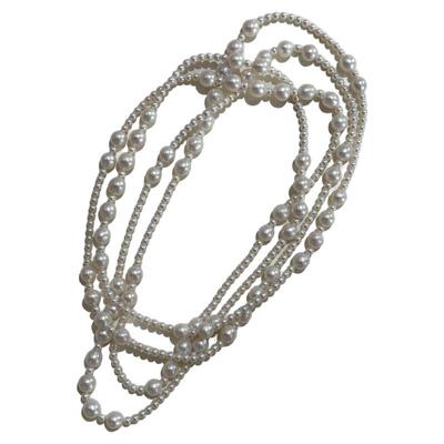 甄奢经典法式长款珍珠毛衣链