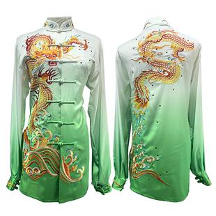 汉粹太极服八段锦武当拳五禽戏气功武术比赛表演服装桑蚕真丝定做