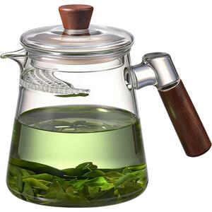 加厚玻璃月牙公道杯茶漏滤网一体