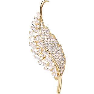 金色树叶胸针女款高档精致时尚西装别针轻奢高级新款大衣气质配饰