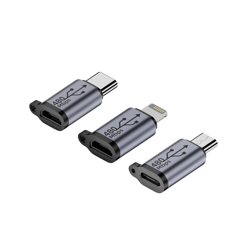 Type-c母转安卓公转接头安卓转typec/micro转lighting转换器适用苹果华为vivo小米oppo数据线手