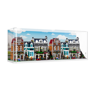 LYB乐一百适用街景系列四合一积木展示盒亚克力一体式防尘收纳盒