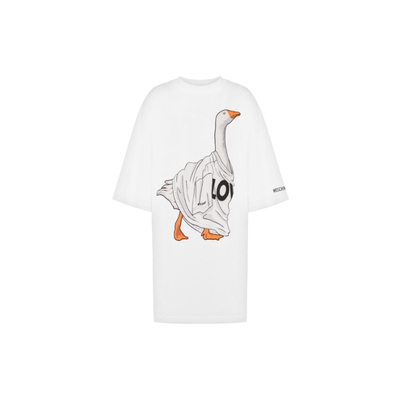 Moschino/莫斯奇诺  女士大鹅印花超大连衣裙