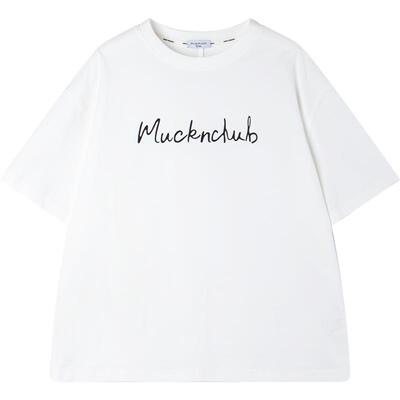 MUCMUKN【简夏序章】sorona光盾凉感设计感简约字母短袖T恤童装夏