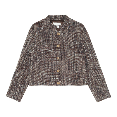 极简高级羊毛粗花呢多色渐变外套