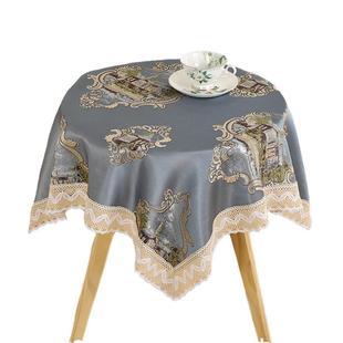欧式高档餐桌布布艺田园茶几布小圆桌台布长方形碎花蕾丝多用巾厚