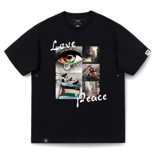 巴勒斯坦保护儿童支持和平反战圆领短袖大码T恤男女同款衣服夏装