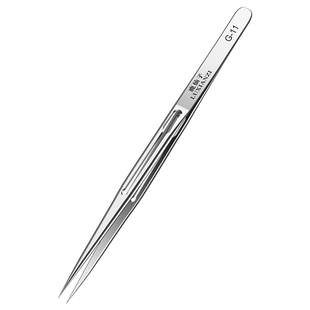 鹿仙子不锈钢镊子高精密手机电子维修专用特硬直尖弯尖头夹子聂子