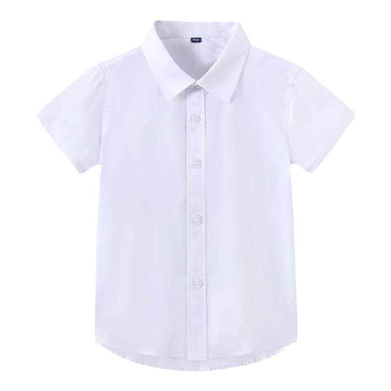 儿童衬衫男童短袖学院风夏季小学生校服长袖女童白色衬衣表演出服