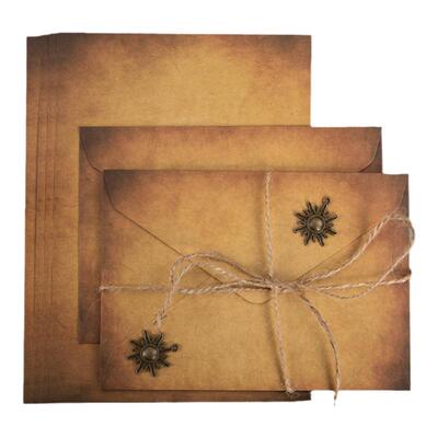 复古风牛皮纸信封小众简约无印文艺怀旧信件纸信封袋高级感生日祝福表白手写告白信笺情书送男女朋友麻绳挂饰