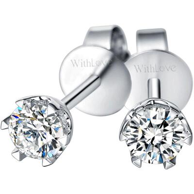 WithLove经典六爪优雅钻石耳钉