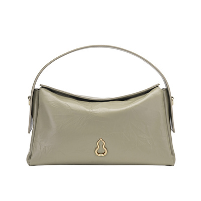 宣璐同款 BAMPO半坡飞檐包 头层牛皮枕头包新款单肩斜挎hobo包女