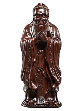 大师精雕中式黑檀木孔子