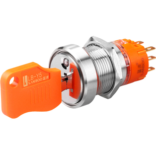 蓝波22mm金属旋钮开关2档3档可选红绿指示灯发光选择开关12V24V