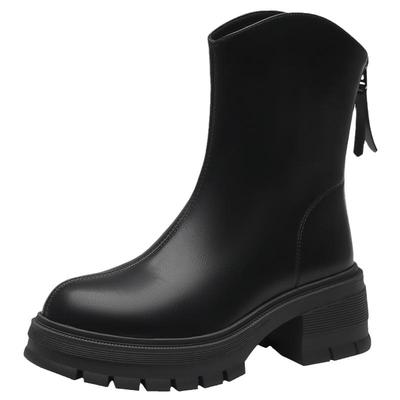 大东厚底短靴小个子增高靴子