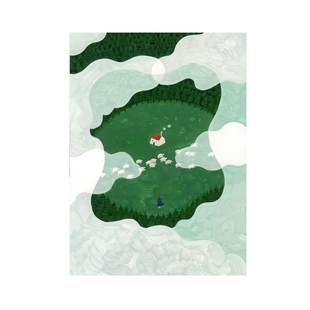 小清新治愈系冬日森林风景艺术海报冬去春来轻奢装饰画挂画替换芯