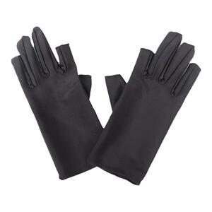 夏季二指防晒手套女薄款春秋骑行开车冰丝刺绣弹力触屏露指采茶