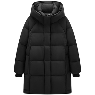 爱居兔石墨烯羽绒服女2025年冬季新款中长款保暖连帽外套
