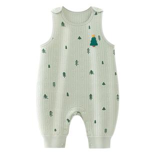 汤尼倍儿婴儿背带裤秋冬夹棉可开裆连体长裤男女宝宝外穿可爱裤子