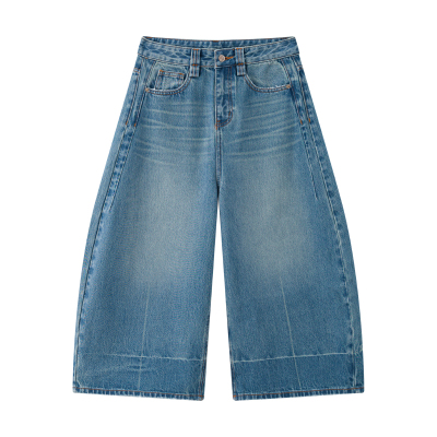 蓝色宽松雅痞休闲气球裤