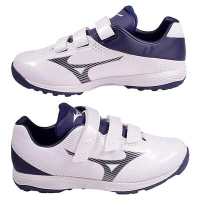 Mizuno Cushion Revodia 棒球和垒球训练鞋白色和黑色带2