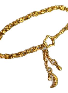 PURE星月神话流苏手链手串女微镶钻月亮五角星水滴链条手饰学生党