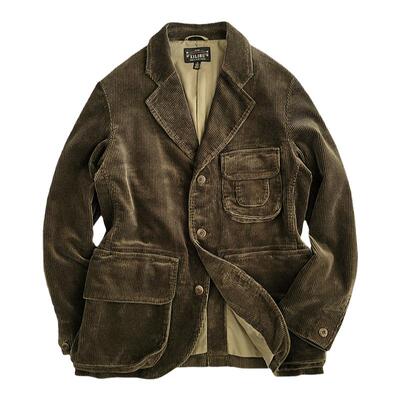 西里布灯芯绒猎装西服春秋猎装