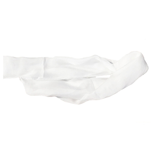 白色真丝巾雪纺细长飘带薄草木扎染围巾窄领巾腰丝带