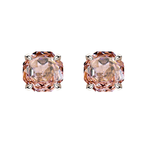 ISLANDIO千禧玫瑰摩根粉宝石耳钉原创小众秋冬新品s925纯银简约女