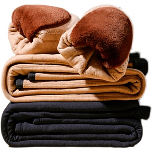 梦特娇驼绒保暖裤男士加绒加厚棉裤女中老年德绒秋裤东北毛裤冬季