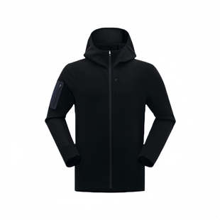 拓路者波浪纹肌理抓绒衣男外套秋冬新款连帽户外徒步保暖开衫长袖