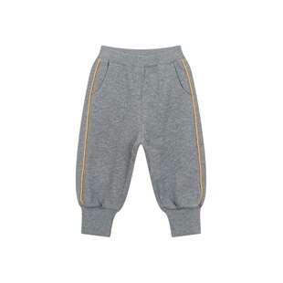 马拉丁童装儿童裤子春新款男女童小童主题图案印花针织长裤