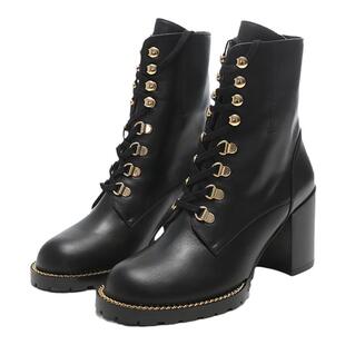 Stuart Weitzman 女士粗高跟短靴马丁靴 KOLBIE BLOCK BOOTIE