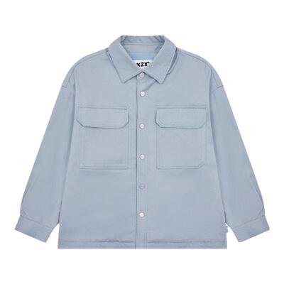 XXZXX潮牌加绒衬衫纯色长袖衬衣