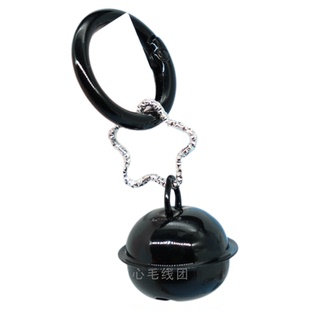 彩色弹簧圈钥匙扣挂件镂空星星铃铛小配饰弹簧扣挂扣diy饰品配件