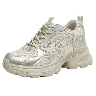 天美意秋新款运动拼色亮钻潮流老爹鞋女休闲鞋KD107CM5