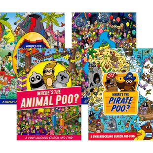 Where's The Poo Animal Dinosaur Pirate 便便在哪儿 动物恐龙海盗 趣味益智 找找乐 专注力训练 英文原版进口儿童图书