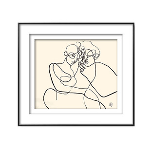 犀牛艺廊《2 of me》共生现场创作现代画极简黑白客厅书房装饰画