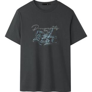 HLA/海澜之家马年贺岁系列短袖T恤26春夏新圆领凉感吸湿速干短t男