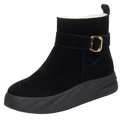 雪地靴女款冬季女鞋加绒加厚东北大棉鞋妈妈真皮毛一体羊毛靴子