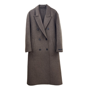 M家 牦牛绒拿铁咖啡色双面羊毛大衣女士中长款毛呢外套宋雨琦同款