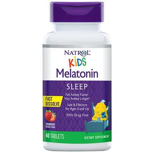 【自营】Natrol美国进口儿童褪黑素速溶助眠安瓶草莓味40片