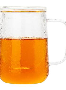 雅集加厚锤纹带把手茶水分离杯