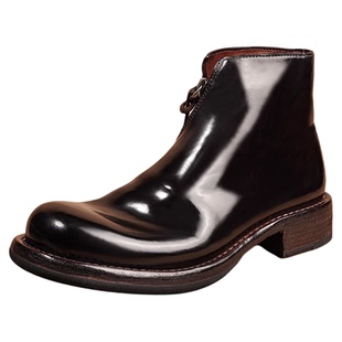 dreambox钧博vibram固特异英伦男士靴子马臀皮手工侧拉链商务男靴