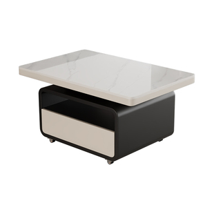 现代简约带轮可移动茶几小户型家用客厅岩板沙发边几侧边柜小桌子