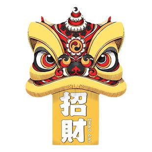 汽车创意国潮醒狮车贴中国风狮子贴纸开运无邪平安摩托车装饰贴花