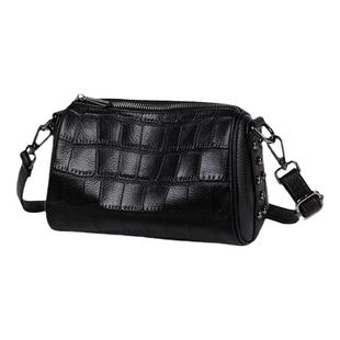 真皮包包女2025新款时尚枕头包鳄鱼纹单肩包宽肩带休闲女士斜挎包